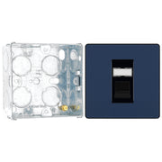 BG Evolve Matt Blue RJ45 Cat6 Single Data Outlet PCDDBRJ451B with 35mm Steel Back Box