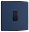 BG PCDDB13B Matt Blue Evolve 1 Gang 20A 16AX Intermediate Light Switch - Black Insert by British General (BG-PCDDB13B-Shopify-SA_1)