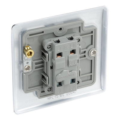BG Nexus Polished Chrome 20A 16AX Intermediate Light Switch NPC13 with 35mm Steel Back Box