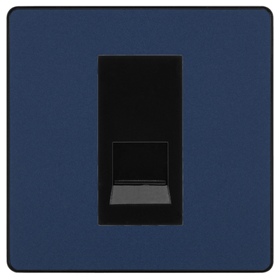 BG Evolve Matt Blue Single Secondary Telephone Socket, Screw Terminal - Black Insert by British General (BG-PCDDBEMS1B+EMBTSSB)