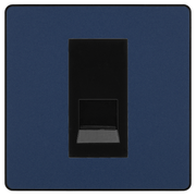 BG Evolve Matt Blue Single Secondary Telephone Socket, Screw Terminal - Black Insert by British General (BG-PCDDBEMS1B+EMBTSSB)
