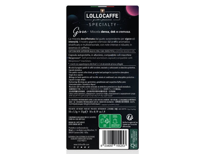 Lollo Caffé Giove Decaffeinated Coffee Capsules, Qty 100 Pods