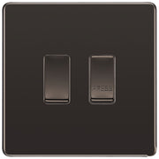 BG Screwless Black Nickel 2G Grid Switch – 20A 2-Way & Retractive Press Module