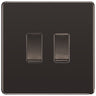 BG Screwless Black Nickel 2G Grid Switch – 20A 2-Way & Retractive Press Module by British General (BG-SCRL-BN-2G-1x2Way-1xPress)