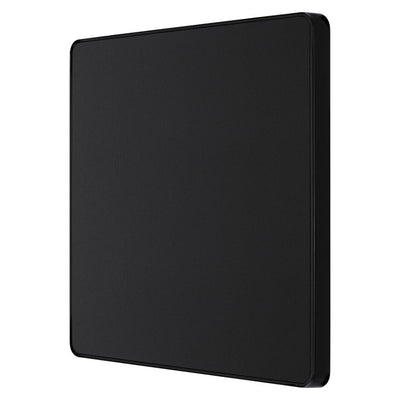 BG Evolve Matt Black Single Blank Plate PCDMB94B with 35mm Steel Back Box