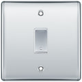 BG Polished Chrome 1 Gang Retractable Bell Switch with Bell Symbol Door
