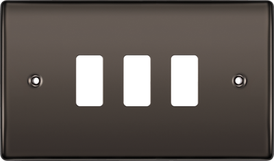 BG Electrical RNBN3 Nexus Grid Black Nickel Front Plate 3 Module