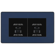 BG Evolve Matt Blue 4G Faceplate with 45W USB A+C Charger Modules – Black Insert by British General (BG-PCDDBEMR4B+EMUSBAC45B)