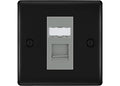 BG Nexus Matt Black Single 1 Gang RJ45 Data Socket NFBRJ451G Grey Insert