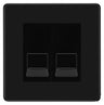 BG Screwless Matt Black Double RJ11 Telephone Socket FFBRJ112 - Black Insert by British General (BG-FFBRJ112B)