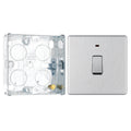 BG Screwless Brushed Steel 20A 2 Pole Neon Switch FBS31 with 25mm Steel Back Box