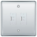 BG Polished Chrome 2 Gang Unswitched Fused Spur 13 Amp Connection Unit