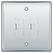BG Polished Chrome 2 Gang Unswitched Fused Spur 13 Amp Connection Unit by British General (Nexus-PC-2G-Unswitched-Fused-Spur-13A)