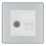 BG Screwless Polished Chrome TV Aerial & Secondary Telephone Socket - White Insert by British General