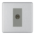 BG Screwless Brushed Steel Co-axial Socket FBS60G