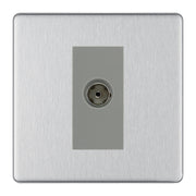 BG Screwless Brushed Steel Co-axial Socket FBS60G by BG Nexus (BG-FBS60G)