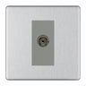 BG Screwless Brushed Steel Co-axial Socket FBS60G by BG Nexus (BG-FBS60G)