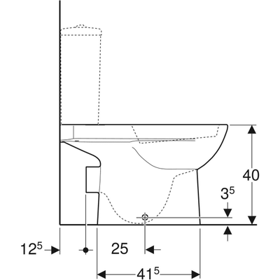 Geberit Selnova Close Coupled Pan - 400x360x680mm - White - 501.042.00.6 by Geberit (Geberit-501.042.00.6)