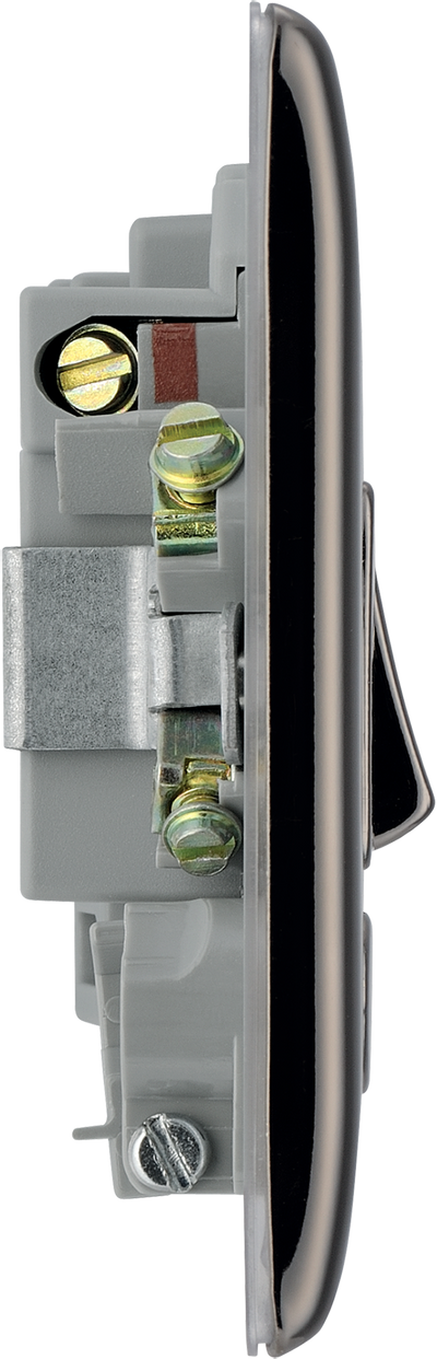 BG NBN53 Nexus Metal Black Nickel 13A Flex Output Neon Switched Fused Spur Unit