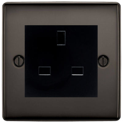 BG Nexus Black Nickel 13A Unswitched Socket NBNUSSB by British General (BG-NBNUSSB)