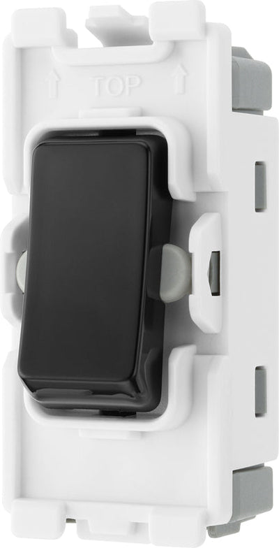 BG RPCDB12C Evolve Grid Black 20A 20AX 2 Way 1 Pole Centre-Off Switch Module