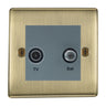 BG Nexus Metal Antique Brass TV & Satellite Socket NABTVSATG by British General (BG-NABTVSATG)