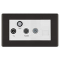 BG Screwless Black Nickel TV/FM/SAT + Return & 1 Gang Tel - Screened Triplex Socket FBN68W