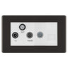 BG Screwless Black Nickel TV/FM/SAT + Return & 1 Gang Tel - Screened Triplex Socket FBN68W by British General (BG-FBN68W)
