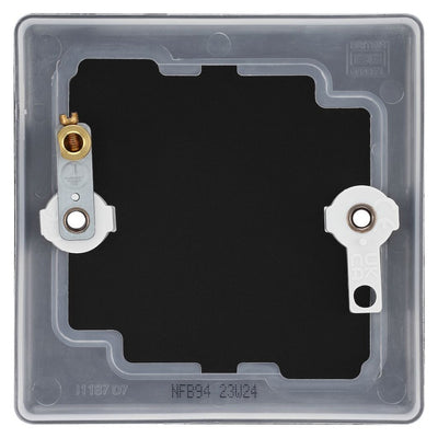 BG Nexus Matt Black Single Blanking Plate NFB94 with 25mm Steel Back Box