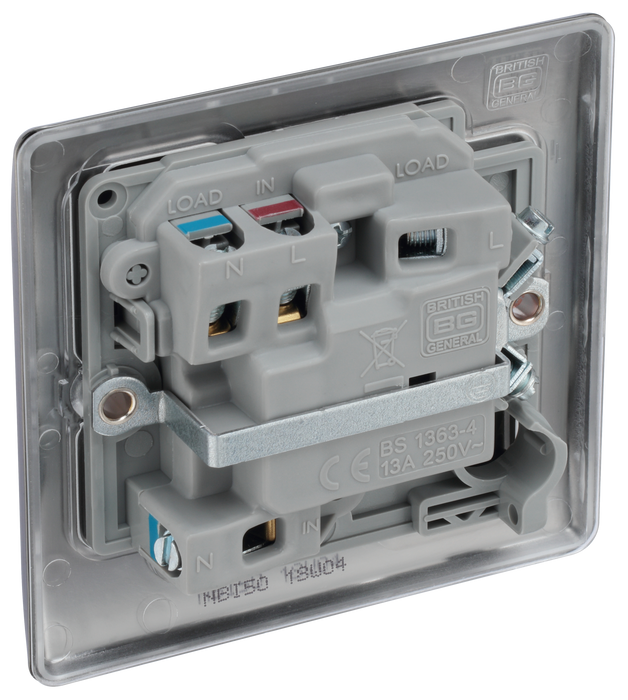  NBI50 Back - This switched and fused 13A connection unit from British General provides an outlet from the mains containing the fuse and is ideal for spur circuits and hardwired appliances.