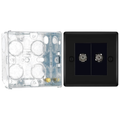 BG Nexus Matt Black Double 1x TV 1x FM Diplex Socket NFB66 with 35mm Steel Back Box