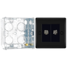 BG Nexus Matt Black Double 1x TV 1x FM Diplex Socket NFB66 with 35mm Steel Back Box
