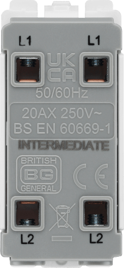 BG R13 Nexus Grid White 20A 20AX Intermediate Switch Module by British General (BG-R13)