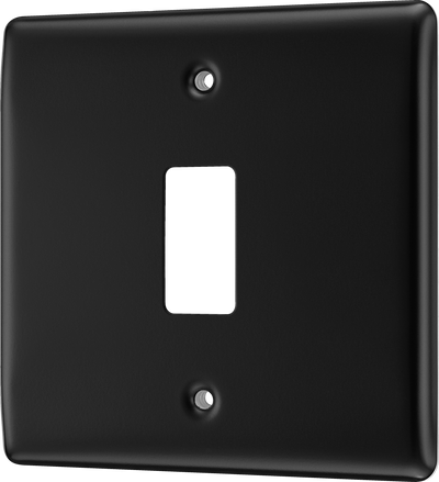 BG RNFB1 Nexus Metal Matt Black 1 Module Grid Front Plate
