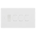 BG White 4 Gang Light Switch 3x Trailing Edge LED Dimmer 1x 2 Way Custom Switch