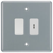 BG Metal Clad 2 Gang 2 Way SP Key Switch with 2 Way Single Pole Switch