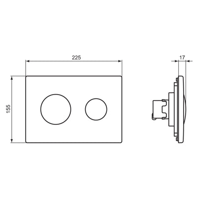 Armitage Shanks Conceala 3 Pneumatic Dual Flushplate - Stainless Steel (S1082MY)