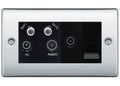 BG Nexus Metal Polished Chrome Quadplex Combination TV Socket NPC69B