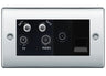 BG Nexus Metal Polished Chrome Quadplex Combination TV Socket NPC69B by British General (BG-NPC69B)