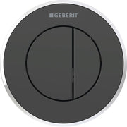 Geberit Type10 Dual Flush Button 120mm & 150mm  - Chrome/Black - 116.055.KM.1 by Geberit (Geberit-116.055.KM.1)