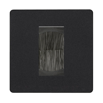BG Evolve Matt Black Screwless Single 1 Gang Brush Cable Entry by British General (BG-PCDMBEMS1B+EMFO)
