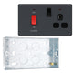 BG Evolve Matt Grey 45A Switch 13A Switched Socket Cooker Control Unit PCDMG70B with 25mm Steel Back Box