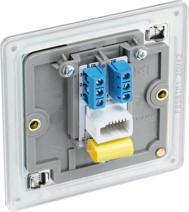 FBSBTM1 Back - This master telephone socket from British General uses a screw terminal connection and should be used where your telephone line enters your property.