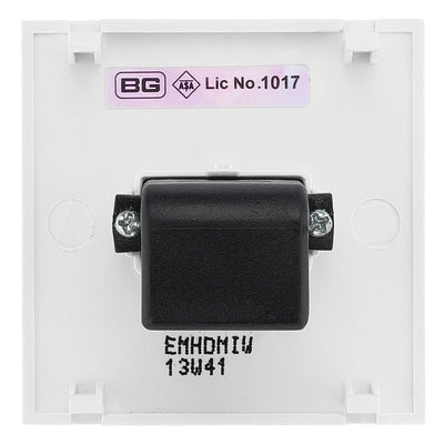 BG Nexus Brushed Steel HDMI Socket White insert