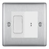 BG Nexus Brushed Steel 2 Way Single Pole Key Switch with 2 Way Single Pole Switch, Key Included - White Insert