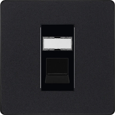 BG Evolve Matt Black Screwless Switches & Sockets Black Inserts Full Range