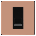 BG Evolve Polished Copper Single Master Telephone Socket, Screw Terminal - Black Insert