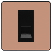 BG Evolve Polished Copper Single Master Telephone Socket, Screw Terminal - Black Insert by British General (BG-PCDCPBTMS1B)