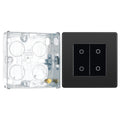 BG Evolve Black Chrome Double Secondary Touch Dimmer Switch PCDBCTDS2B with 25mm Steel Back Box