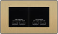 BG Evolve Satin Brass 4G Euro Plate with 2X USB-A Dual Chargers – Black Insert